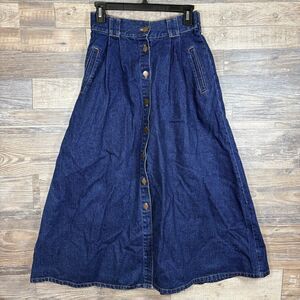 Vintage Giorgio Saint Angelo Women’s Denim Button Front Slit Skirt Size 10